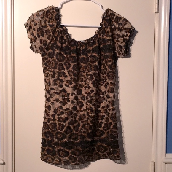 Once Again Leopard print Top Size S - Picture 7 of 7